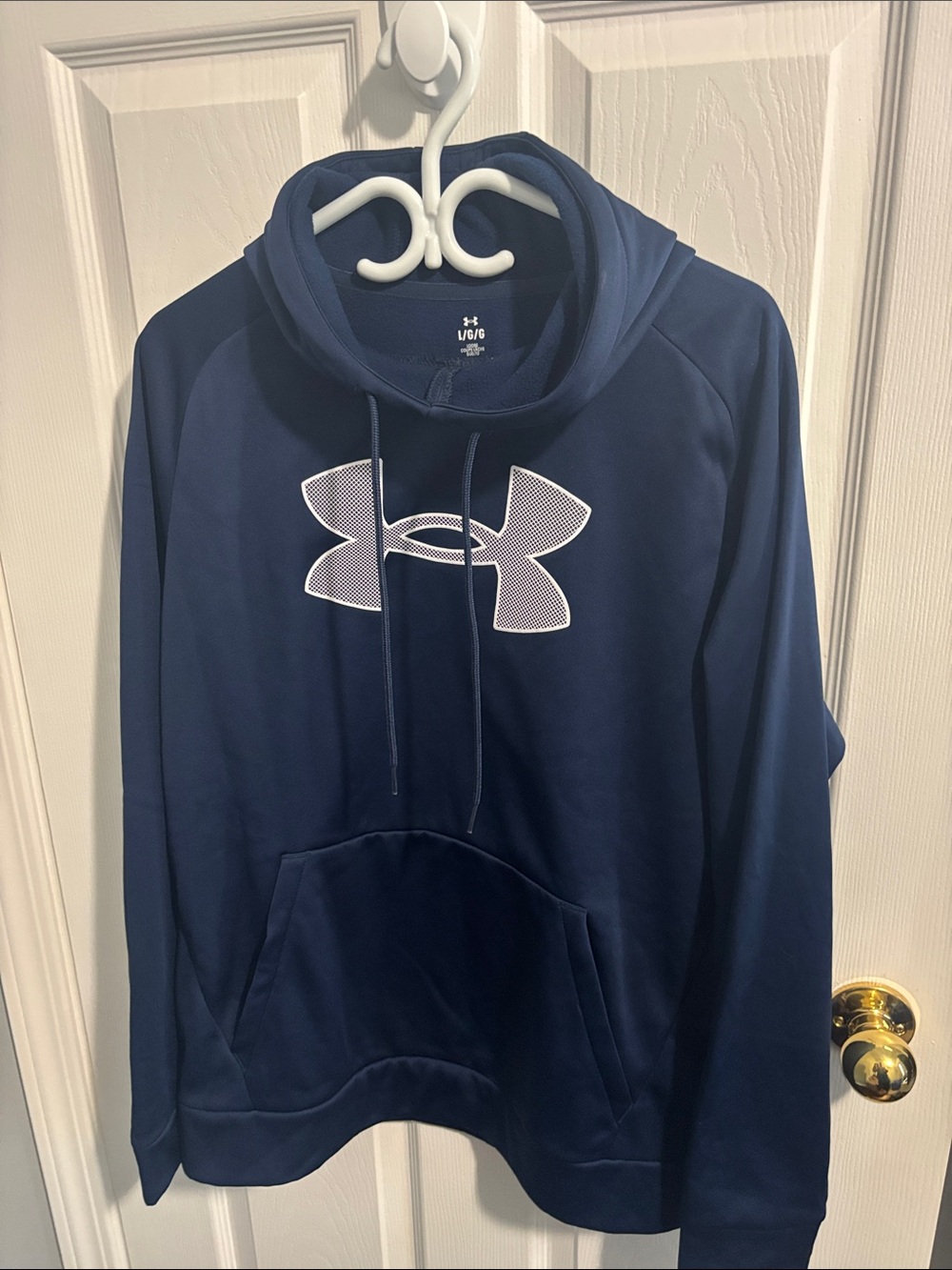 Under Armour Men's Navy Crewneck Hoodie with White Logo